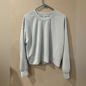 Lululemon softstreme oversized crop sweater light blue size 8